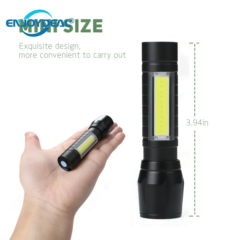 Super bright COB LED Flashlight Torch Lamp USB 2000LM Zoomable Cob Work Light Penlight Lanterna Rechargeable