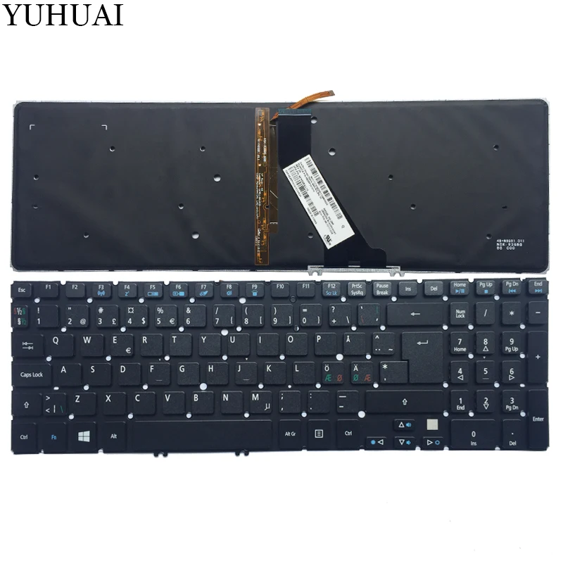 

NEW Nordic Laptop keyboard replacement for Acer M5-581 M5-581G M5-581T M5-581TG V5-571 NE keyboard with Backlight