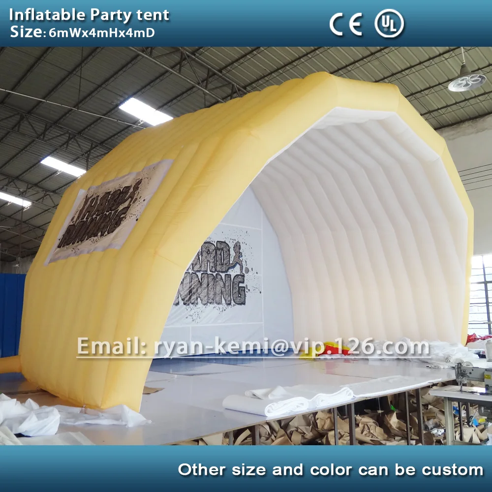 6mWx4mH พรรคพองเต็นท์เต็นท์สำหรับกิจกรรมกลางแจ้ง Inflatable Marquee ที่กำหนดเองโลโก้