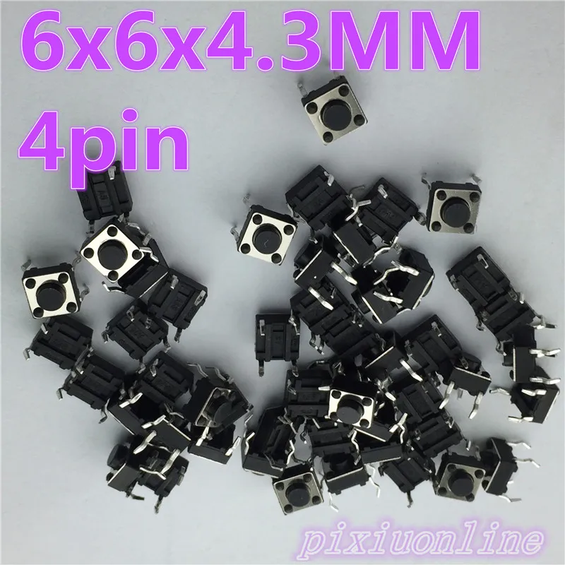 G89Y High Quality 50pcs/lot 6x6x4.3MM 4PIN G89 Tactile Tact Push Button Micro Switch Direct Plug-in Self-reset  Hot Sale 2017