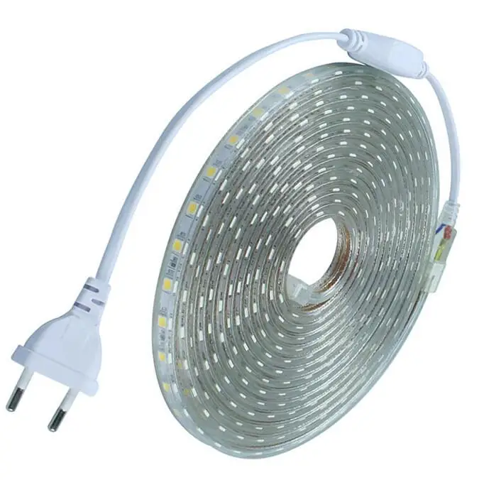 LED Strip 5050 220V Waterproof Flexible LED light Tape 220V lamp Outdoor String 1M 2M 3M 4M 5M 10M 12M 15M 20M 25M 60LEDs/M