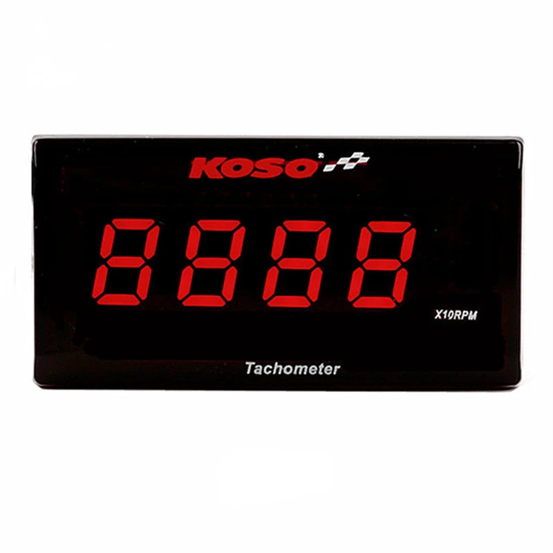 KOSO Mini RPM Meter Digital Square LCD Display Tach Hour Meter Tachometer Gauge With Bracket For Racing Motorcycle