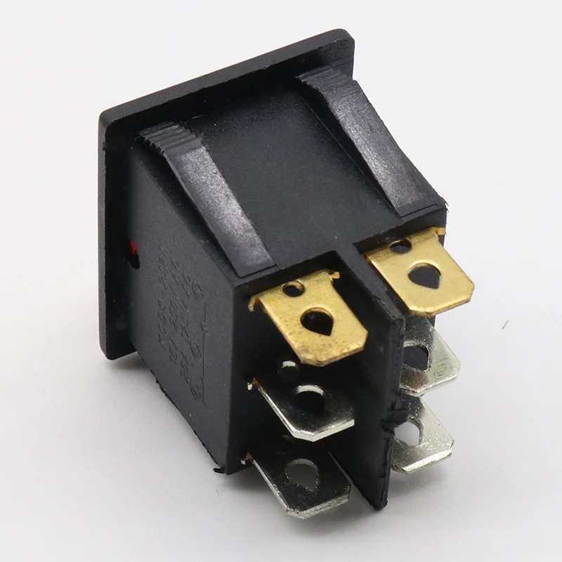 KCD2 Double Boat Rocker Switch 6 Pin On-Off With Green Red Light 20A 125VAC