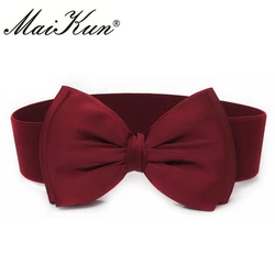 Maikun Elastic Bowknot Wedding Dresses Belts for Woman Designer Belts Women High Quality Marriage Accessories Party Dress Belts