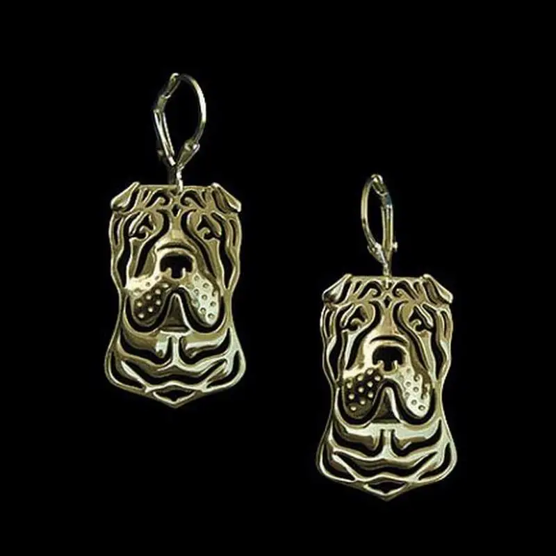 Women's Jewelry Metal Animal Alloy Chinese Shar Pei Dog Earrings