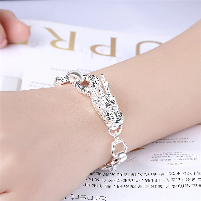 DOTEFFIL New Arrival 925 Sterling Silver Bracelet Bangle Cuff Man Women Dragon Bracelet Fine Jewelry Party Christmas Gift