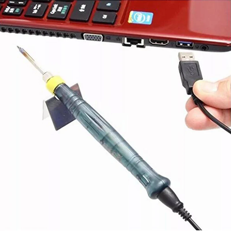 5V 8W Mini portatile USB saldatore punta della penna di ferro interruttore a sfioramento ferri da saldatura elettrici stazione di saldatura strumento di riparazione Set di saldatori