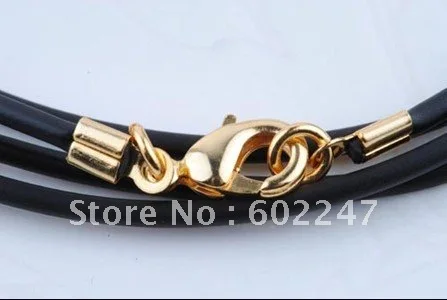 

Free Shipping Gold lobster clasp Black Rubber Cord Necklace DIY necklace Thread Findings Wholesales