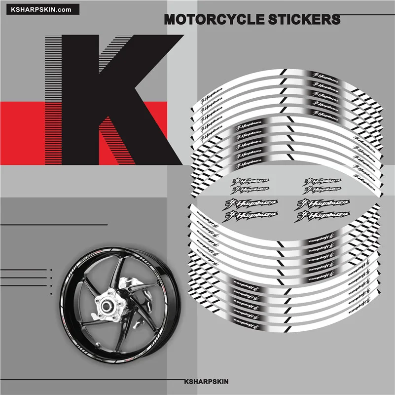 

Motorcycle tyre decoration stickers inner rim reflective decal for SUZUKI HOUABUSA