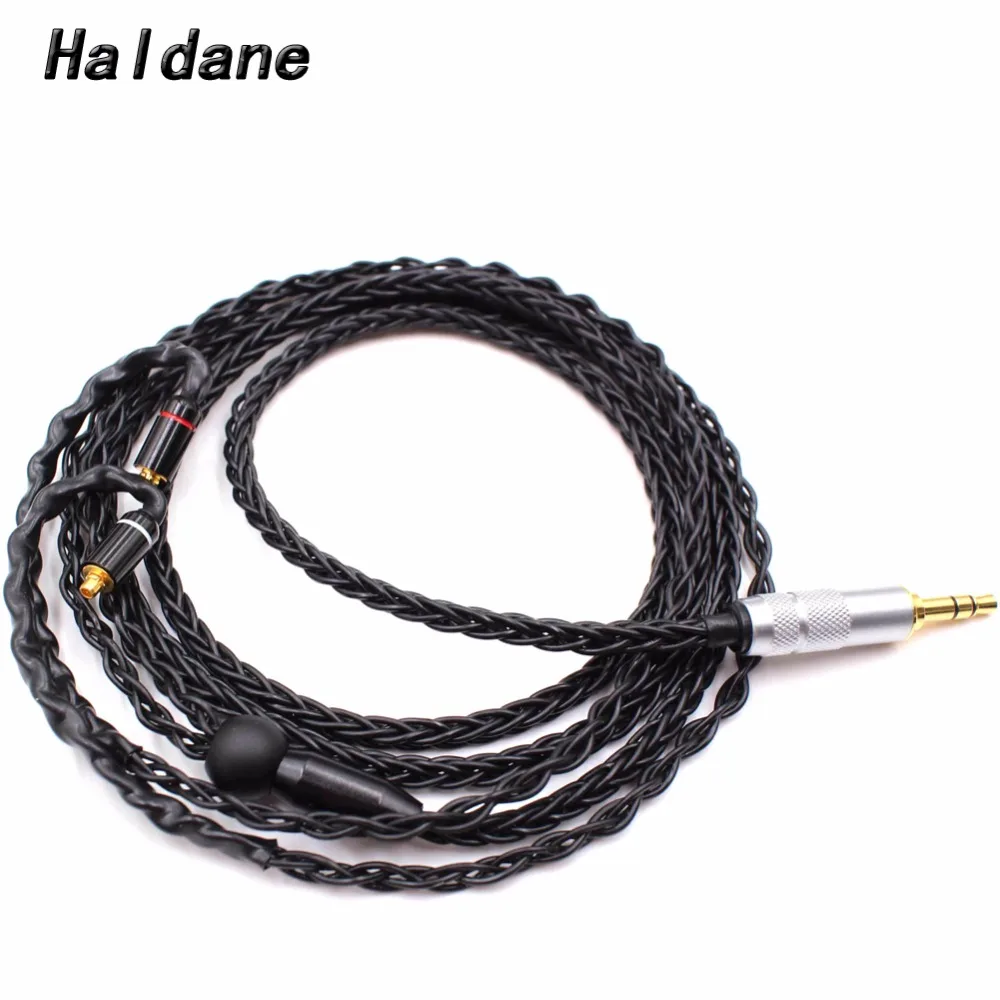 Free Shipping Haldane 1.2Meter DIY 8 Cores Headphone Upgrade Cable for SE215 SE535 SE846 SE425 ue900 Earphone (Black)