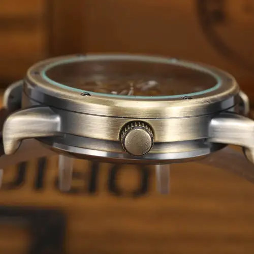 Imagen 2 del producto Reloj mecánico automático para hombre, pulsera deportiva de cuero de lujo Retro, Steampunk, esqueleto de cuerda automática, regalos, Masculino