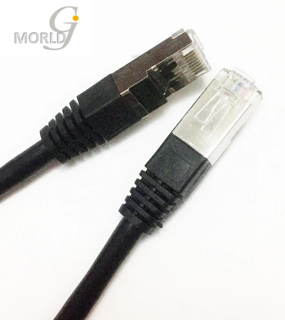 High speed CAT6A FTP BLACK Round Cable 1.65FT/0.5M Ethernet Cables  Network Wire RJ45 Patch Cord 600MHZ Lan Cable