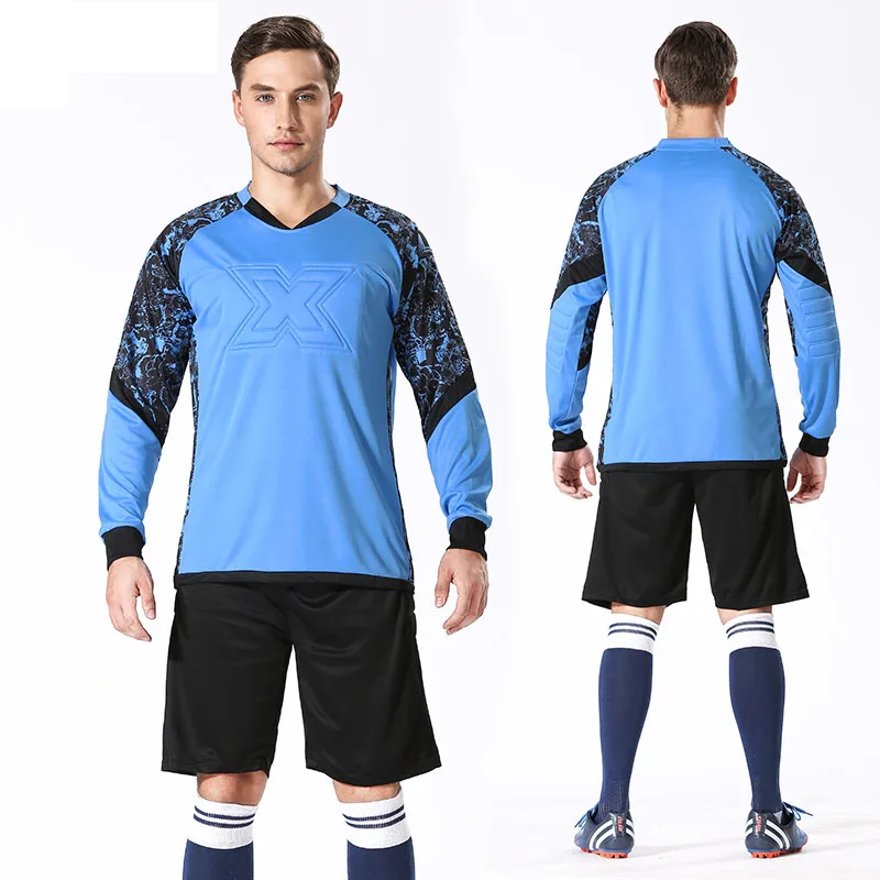 Professional Soccer Goalkeeper Uniforms Men Goalkeeper Jerseys Soccer Football Jerseys Set Training  Custom Doorkeepers Thicken