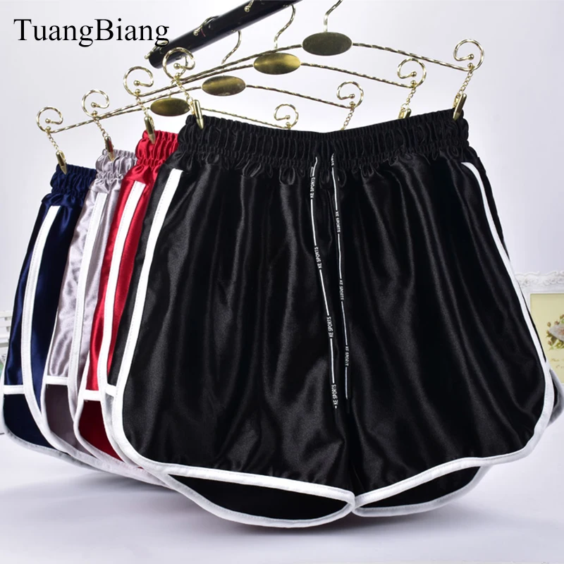 Jogger Striped Sport workout shorts Ladies Loose Lace up Womens Elastic Waist Shorts Summer Spring Patchwork Gym Athletic Shorts