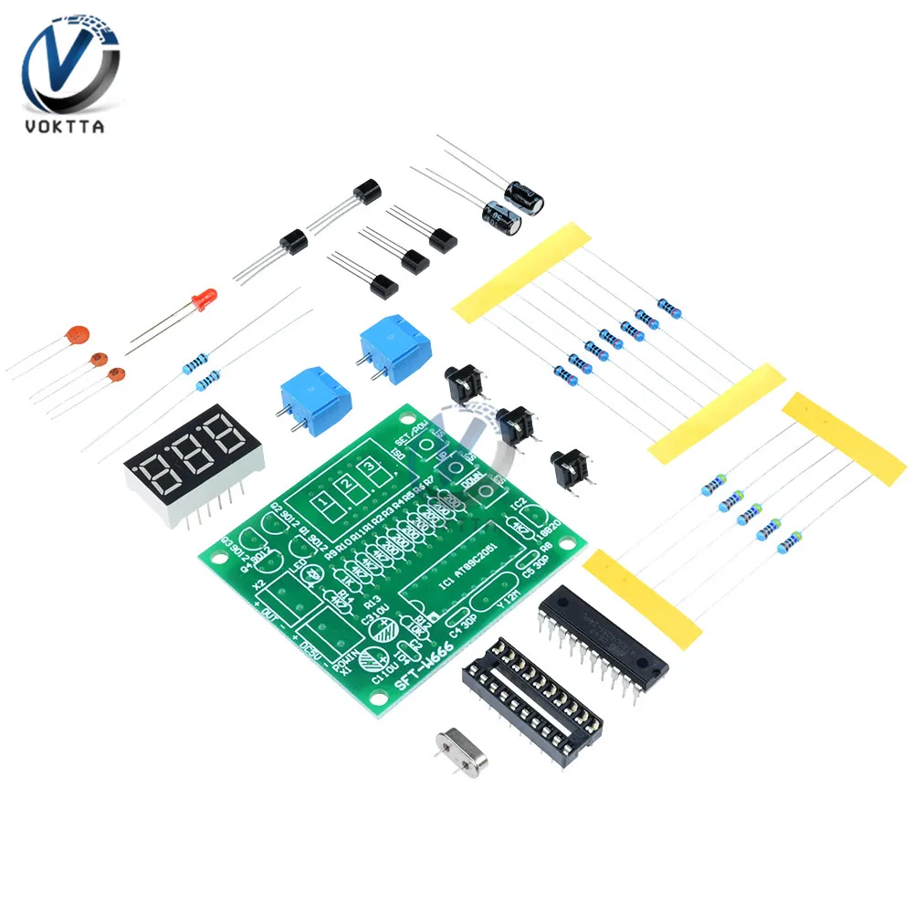 AT89C2051 DS18B20 LCD Digital Temperature Controller DIY Kit 5V DC Microcontroller Thermometer Meter Electronic Thermostat