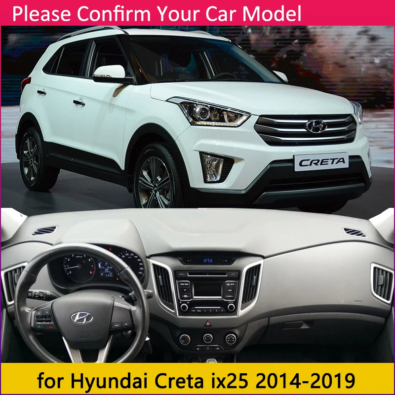 for Hyundai Creta Ix25 2014 2015 2016 2017 2018 2019 Anti-Slip Mat Dashboard Cover Pad Sunshade Dashmat Carpet Car Accessories