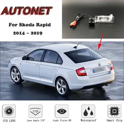 AUTONET Backup Rear View camera For Skoda Rapid 2014 2015 2016 2017 2018 2019 Night Vision/license plate camera/parking Camera