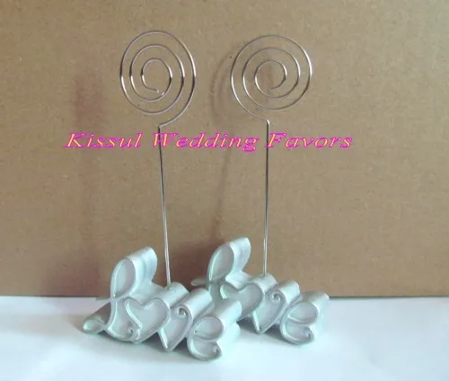 (30Pcs/Lot) love-inspired table decoration favor of Pearl White Love Place Card Holders For Love name photo wedding souvenirs