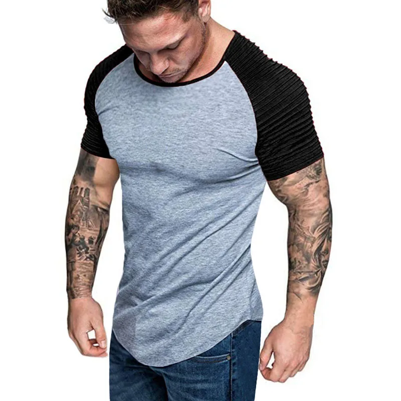 Men T-Shirts 2023 Summer New Raglan Short Sleeve T Shirt Men Slim Fit Tops Tees Casual Solid Streetwear T Shirts Mens Clothing