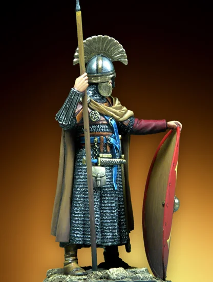 New Unassembled 1/32 54mm Byzantine Infantry soldier ancient    54mm figure  Resin Kit DIY Toys Unpainted kits