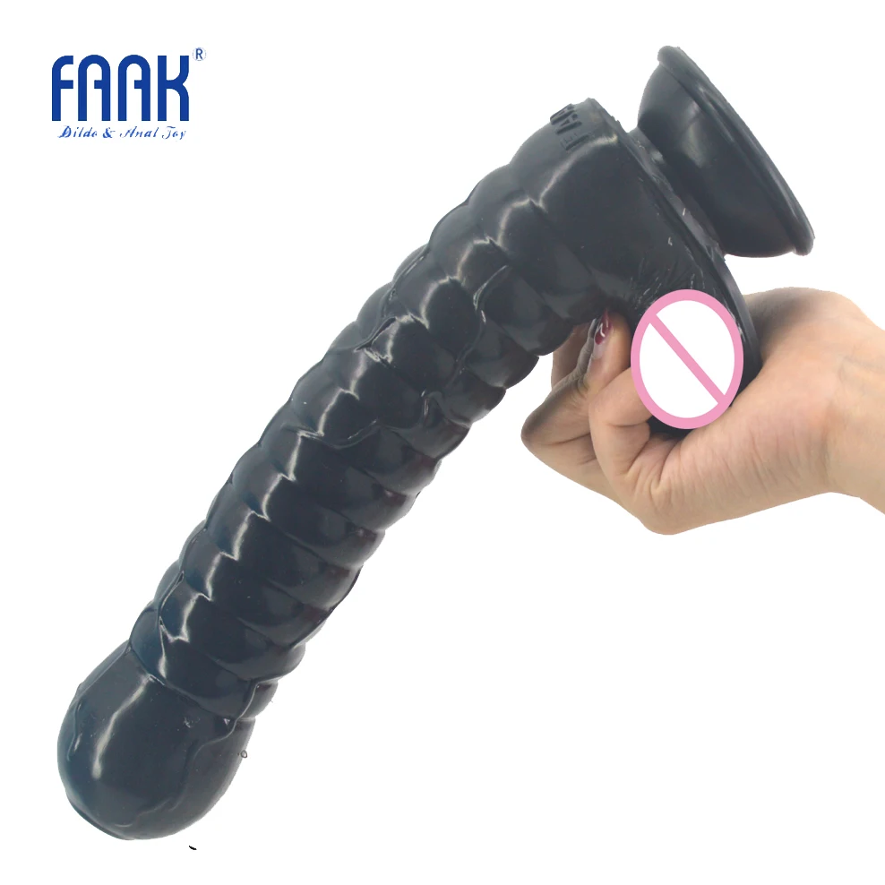 FAAK long silicone dildo realistic foreskin beads penis with suction cup big anal dildo butt plug sex products women masturbator