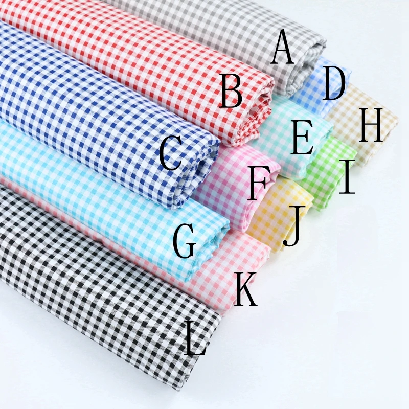 Delicate  0.5CM Gingham ChecKed 100% cotton Fabric Quilting fabric Clothes Home Textile Bedding Sewing Doll Cloth DIY A67