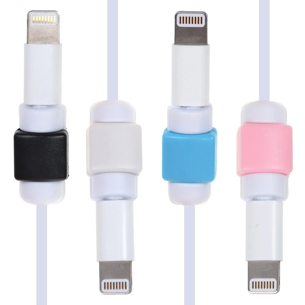 Pack of 8 pcs Hitam, putih, biru, warna pink kabel pengisian kabel data kabel saver protector untuk apple/iphone/ipad mini