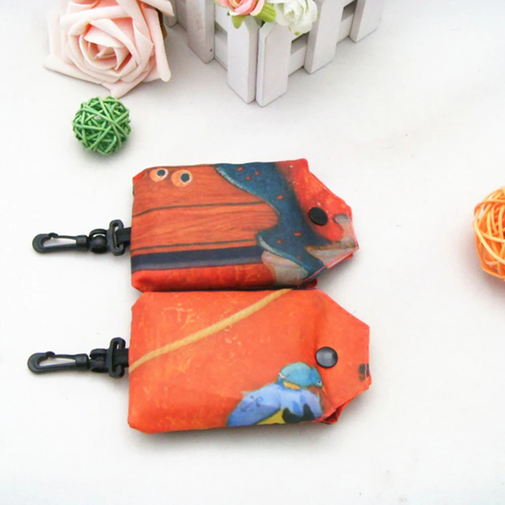 Resuable Polyester Handy Shopping Bag Recycle Storage Organizer Foldable Eco Friendly Tote Pouch Random Color