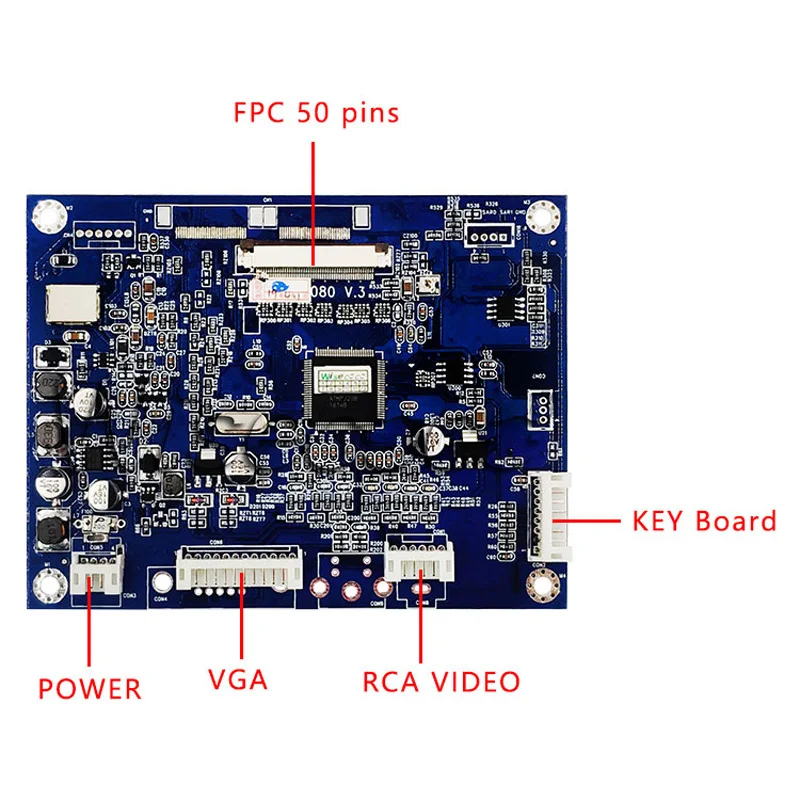 Imagem -05 - Tela Lcd Polegada 640x480 Painel de Exibição com Placa de Controle Kyv-n2 v6 Vga av Lcd Zj050na08c