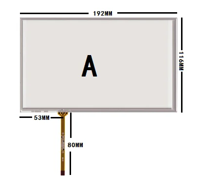 HSD080IDW1-C00/C01  AT080TN64 AT080TN03 8 inch 192mm*116mm Touch Screen Digitizer for Car Navigation DVD 192*116 192*117