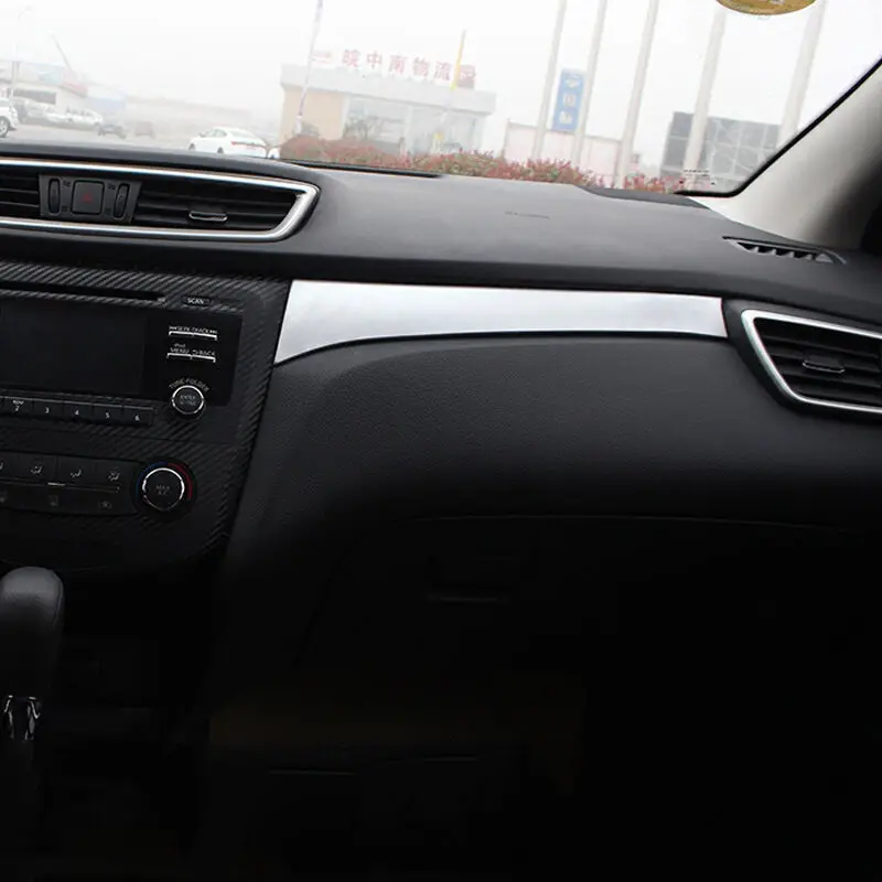 For Nissan Qashqai J11 X-Trail T32 2014-2018 ABS Matte/Carbon Fibre Center Console Panel Strip Cover Trim accessories 1pcs