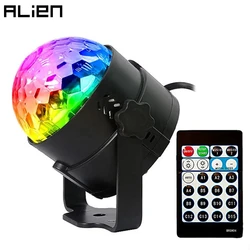 ALIEN-bola mágica de cristal activada por sonido, lámpara LED RGB de 4W y 15 colores con control remoto, efecto de iluminación para escenario, fiesta, DJ y discoteca