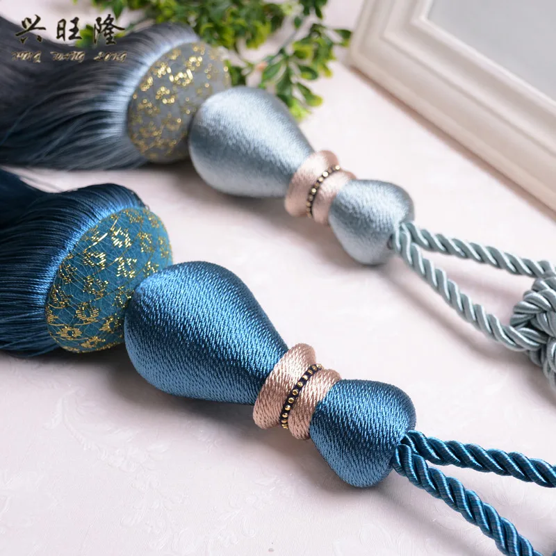 

XWL 2Pcs/lot Curtain Tassel Brushes Fringe Tiebacks Hanging Belt Ball Ropes Curtain Accessories Tieback Strap Buckle Home Decor