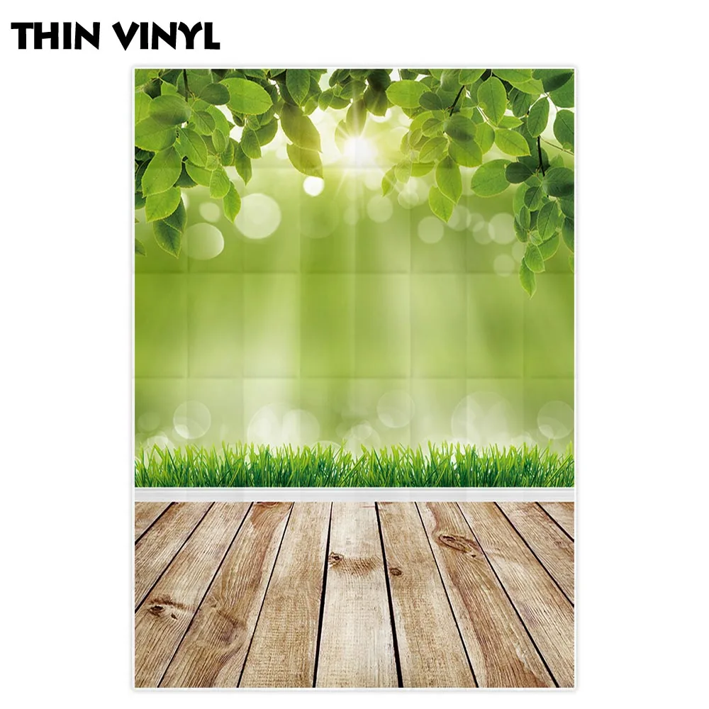 Allenjoy – arrière-plan en tissu pour studio photo, toile de fond verte, feuille de bois, style bokeh, soleil, pour séance photo