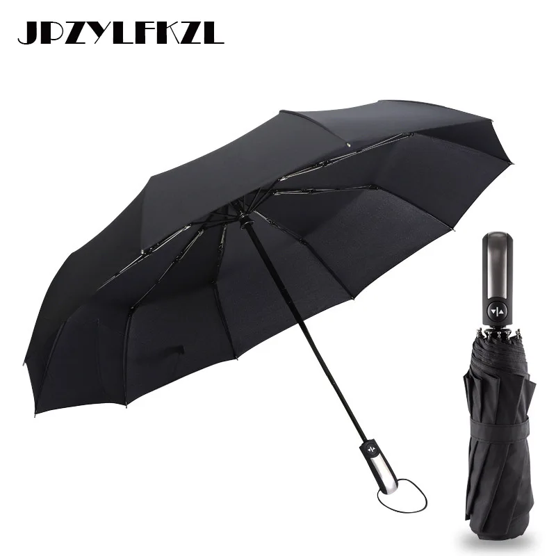 2018 Hot Sale Wind Resistant Fully-automatic Umbrella 3 Folding 10 Ribs Fiberglass Strong Windproof Rain For Women Men Paraguas