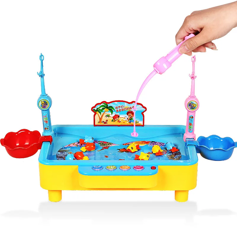 Novel Magnetic Electric Fishing Toy Fish Model Table Baby Water Bath Toy Classic Bathtub Tool Kids Birthday Gift