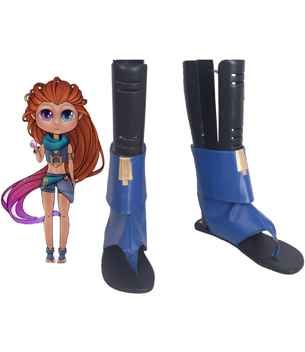 

LOL Zoe Cosplay Aspect of Twilight Zoe Cosplay Boots Blue Shoes LOL Cosplay Custom Made