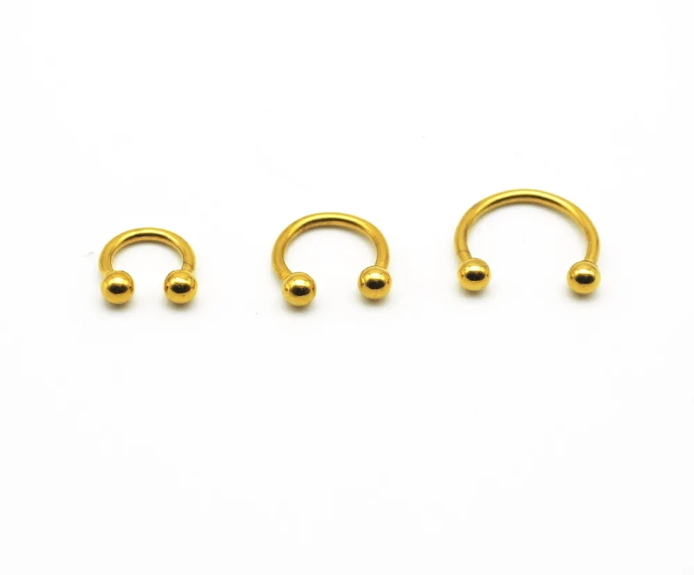 

316L Surgical Steel Horseshoe Nose Lip Ear Piercing Hoop Ring Eyebrow Universal Vacuum Plating Titanium 16G Body Jewelry