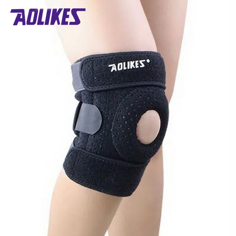 AOLIKES 1 Pcs Breathable Running Cycling Knee Pad Kneecap Damping 4 Springs Support Protector Kneepad Protective Gear Wholesale