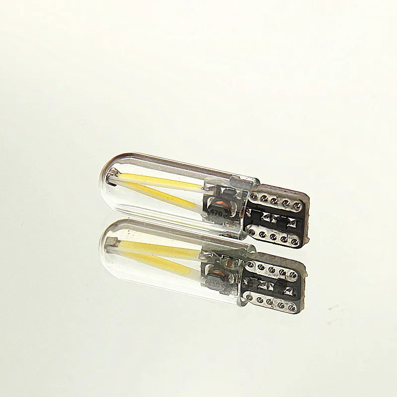 2pcs T10 194 168 W5W COB LED Long Lifespan Low Consumption High Power CANBUS Silica Bright Glass License Light Bulbs 12V