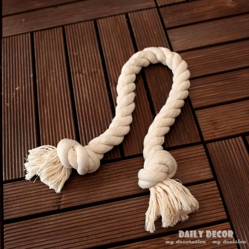 70cm Vintage American Village coarse cotton curtain bandage curtain buckle / strap tying creamy-white handmade curtain rope