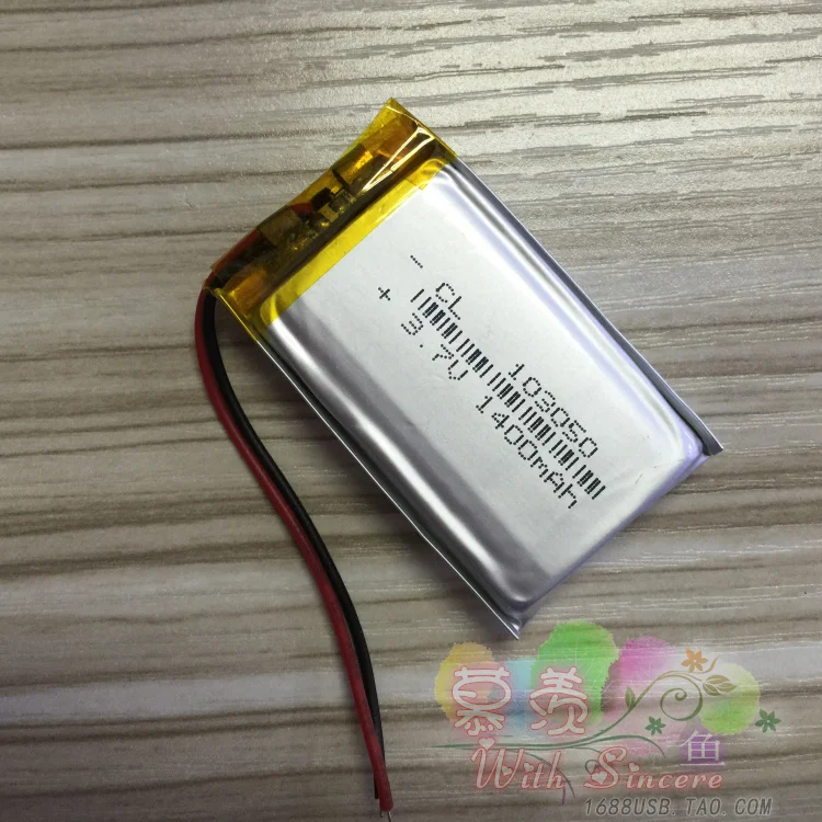 3.7V polymer lithium battery, 103050 small cloth sting navigator, Bluetooth speaker, electric core, foot size, 1400mAh