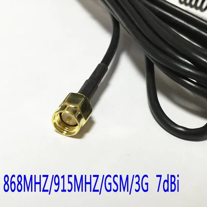 868MHZ/915MHZ/GSM antenna small sucker 7dbi aerial 3meters SMA male+SMA Female Bulkhead Connector Switch CRC9 Male RG316 cable