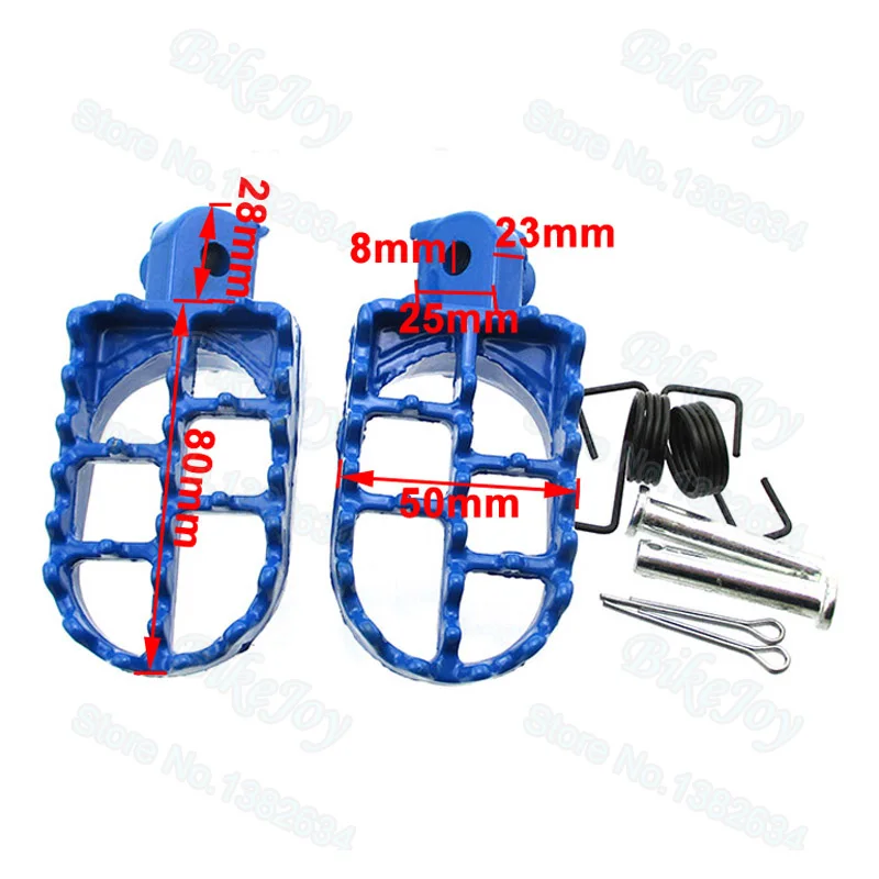 Blue Aluminum Footrest Foot Pegs For XR50R CRF50 CRF70 CRF80 CRF100F CRF150 Dirt Motor Bike Motocross Motorcycle