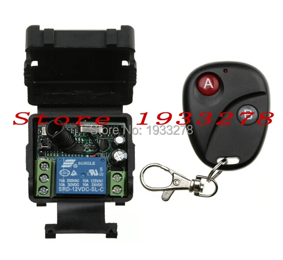 DC12V 1CH RF Wireless radio Remote Control Switch System transmitter   receiver relay