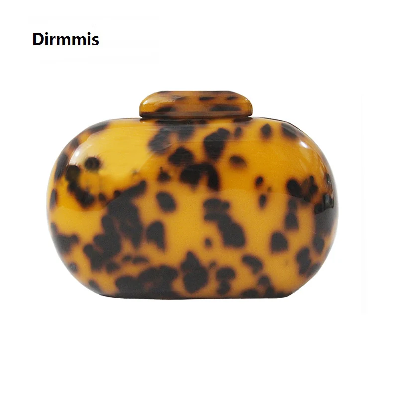 New Brand Fashion Wallet Women Acrylic Cute Round Leopard Print EveningBag Woman Luxury Wedding Party Prom Handbag Causal Clutch