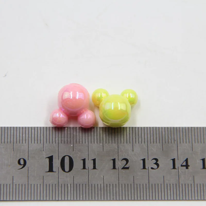 50pcs/Pack DIY Hot Puzzle Handmade Bead Mixed Solid Color AB Exquisite Cartoon Mouse Acrylic Beads DIY Jewelry Making