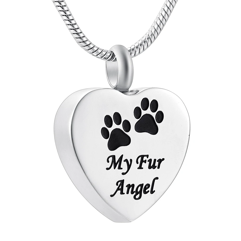 

IJD9095 Free Custom Engrave Pets Memorial Ashes Urn Holder Cremation Necklace Keepsake Charm Heart Pendant Jewelry Locket Urn