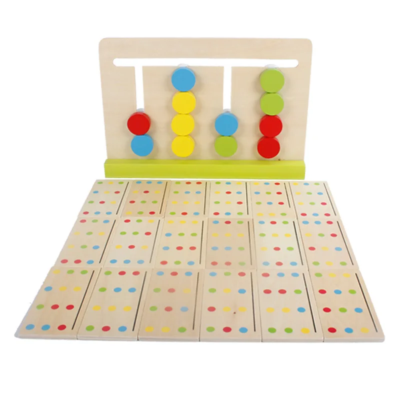 Montessori educação brinquedos de madeira quatro cores jogo cor correspondência cedo criança crianças educação aprendizagem brinquedos blocos de construção