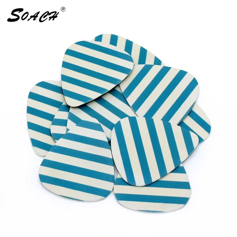 SOACH 10pcs/Lot 1.0mm thickness guitar strap guitar parts Accessories Stripes personalized guitar picks